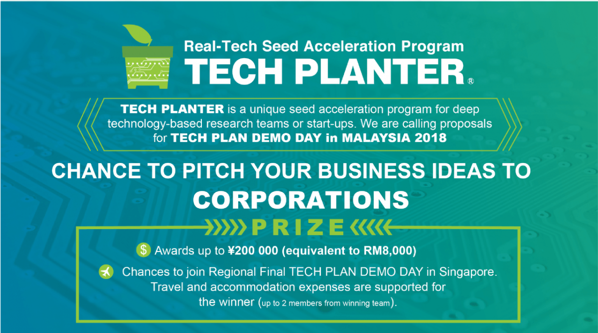 TECH PLANTER in MALAYSIA 2018 NOW OPENED FOR REGISTRATION
