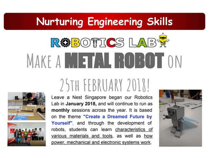 Robotics Lab Singapore has officially opened for 2018!
