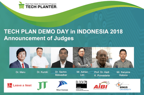 Announcement of Judges for TECH PLAN DEMO DAY in INDONESIA 2018