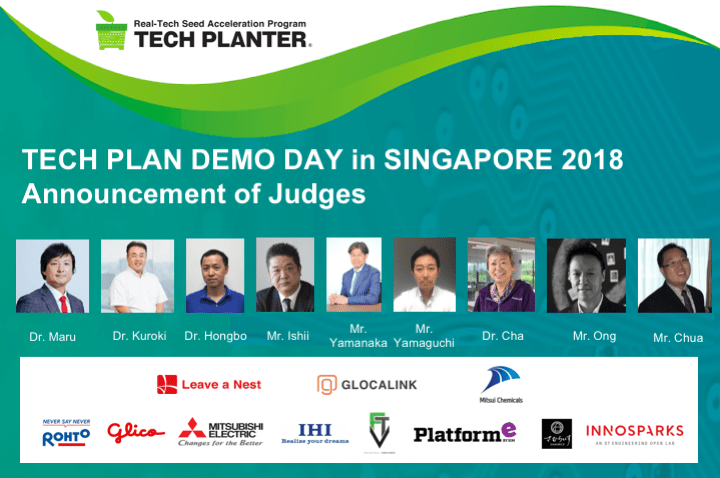We are proud to announce prestigious panel of judges for 2018 TECH PLAN DEMO DAY in SINGAPORE 2018