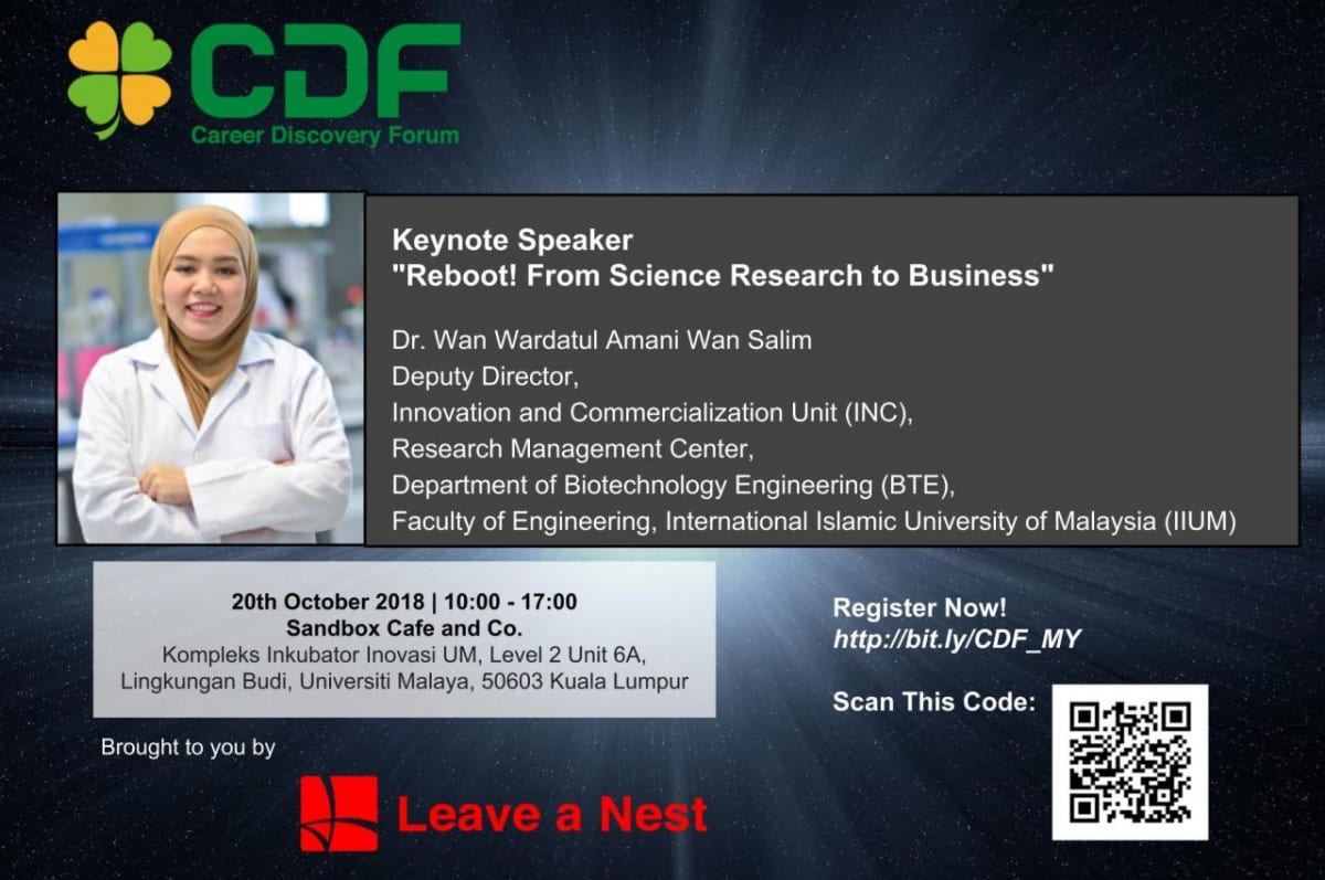 Announcing Speaker for The First Keynote Speech in Career Discovery Forum in Malaysia!