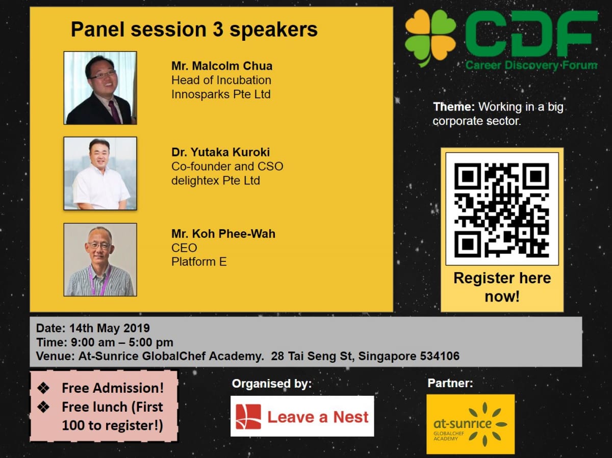 Introducing the Panelists for Session 3 in Career Discovery Forum in Singapore 2019