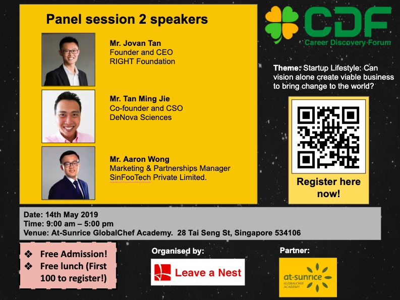 Introducing the Panelists for Session 2 in Career Discovery Forum in Singapore 2019