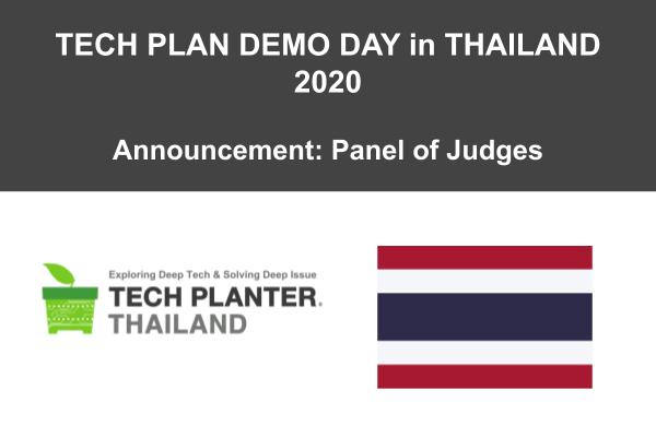 TECH PLAN DEMO DAY in THAILAND 2020 Judges Announcement