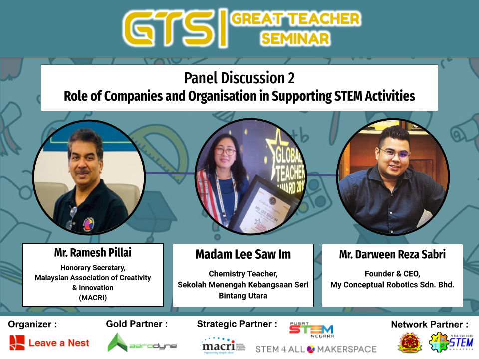 Great Teacher Seminar 2020: Announcing Panelists for Panel Discussion 2 “Role of Companies and Organisation in Supporting STEM Activities”