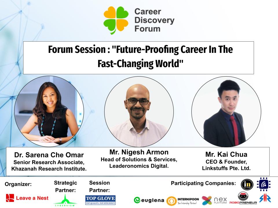 Career Discovery Forum in Malaysia 2021: Forum Session “Future-Proofing Career In The Fast-Changing World” Panelists Announcement!