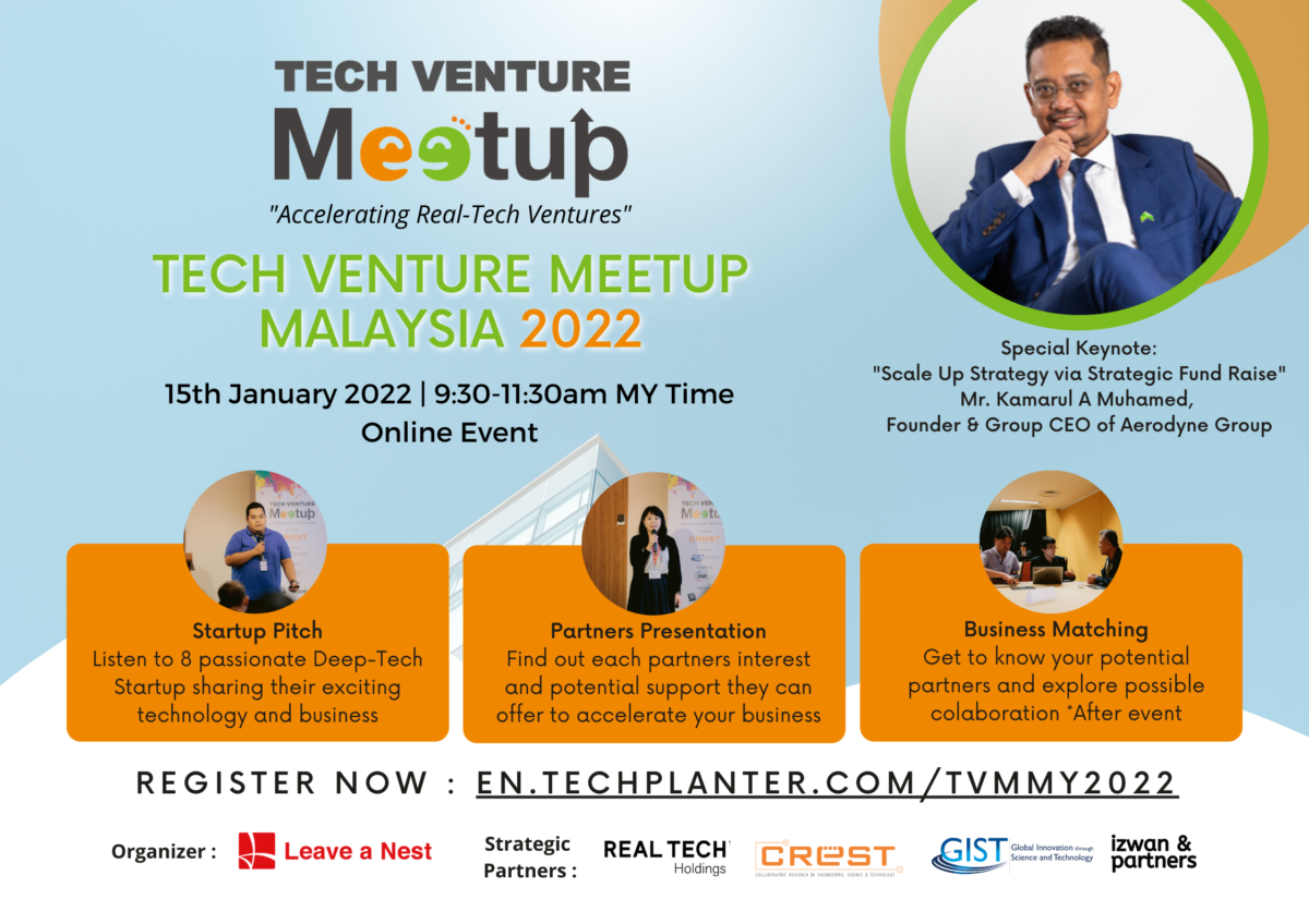 TECH VENTURE MEETUP MALAYSIA 2022 :  Meet Up with Leading Real-Tech Startups in Malaysia