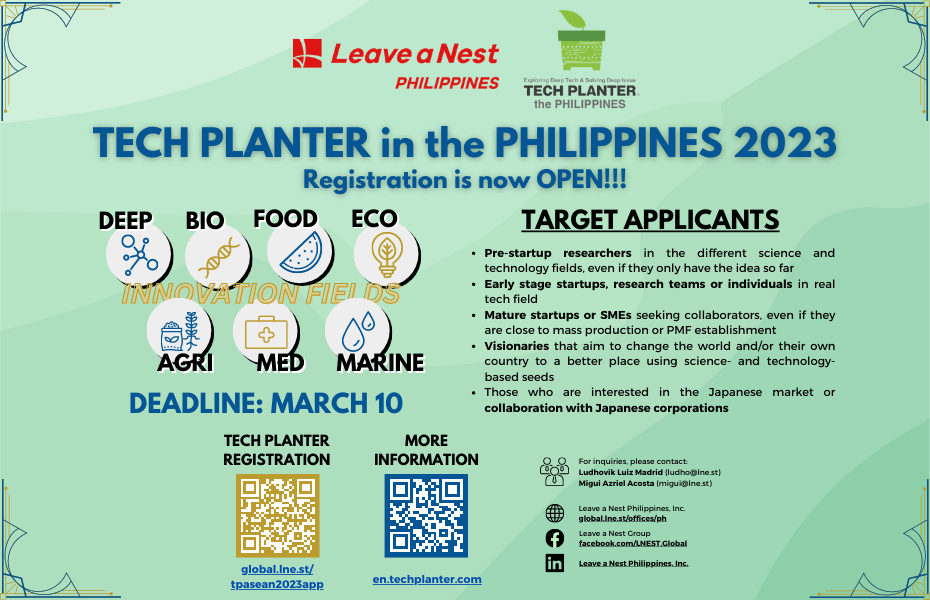 Registration for TECH PLANTER in the Philippines 2023 is now officially open!