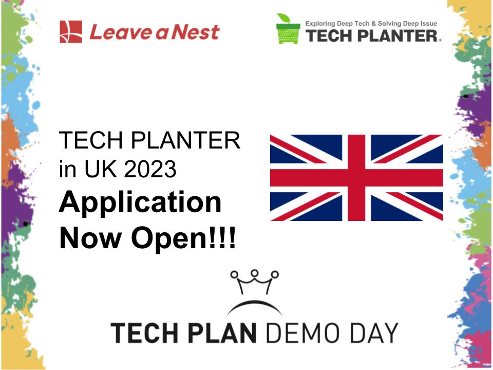 Calling applications for TECH PLANTER UK 2024 Demo Day