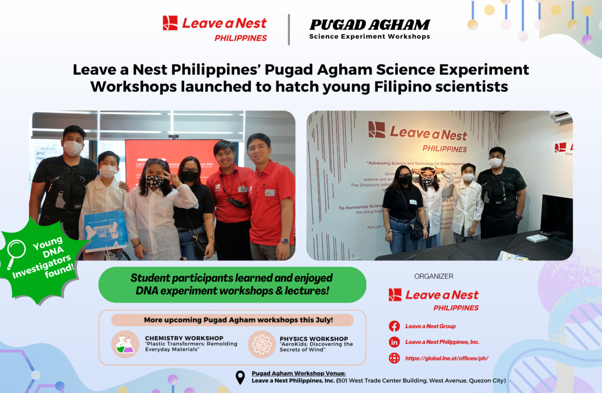 Leave a Nest Philippines’ Pugad Agham Science Experiment Workshops  launched to hatch young Filipino scientists