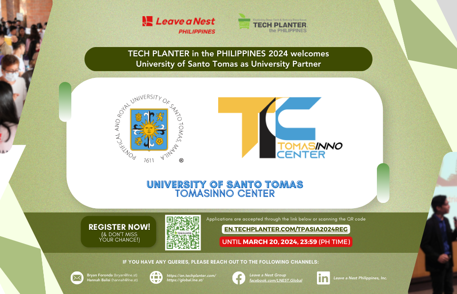 University of Santo Tomas propels deep tech innovation as the official University Partner for TECH PLANTER in the Philippines 2024