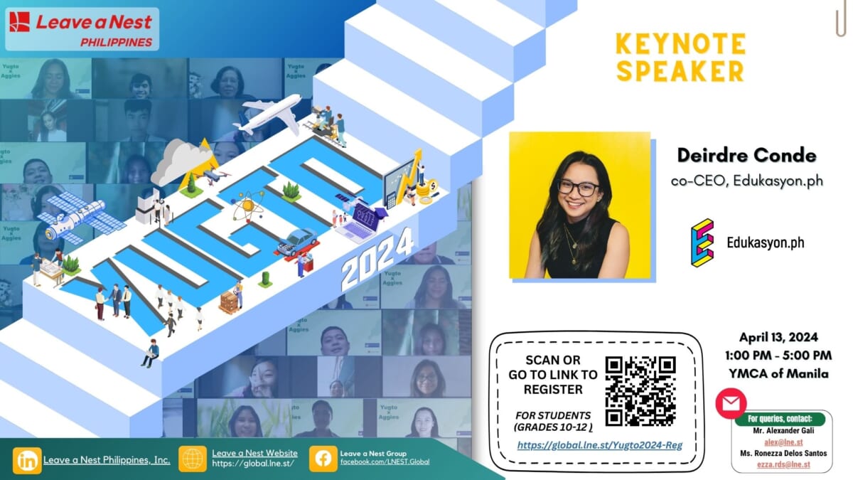 [Keynote Speaker Announcement] Yugto 2024: Learn from an Expert Guide to Explore Schools and Careers