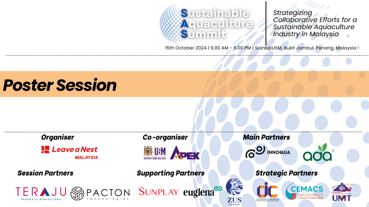 List of Poster Presenters at the Sustainable Aquaculture Summit (SAS) 2024