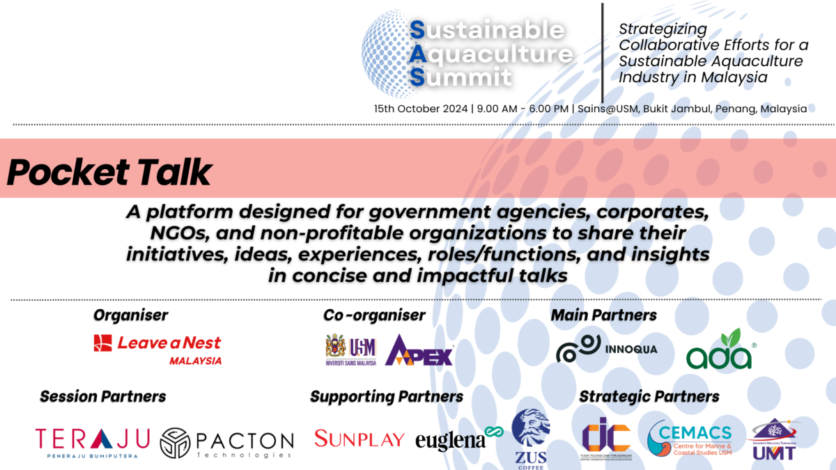 Announcement of Pocket Talk Speaker at the Sustainable Aquaculture Summit (SAS) 2024