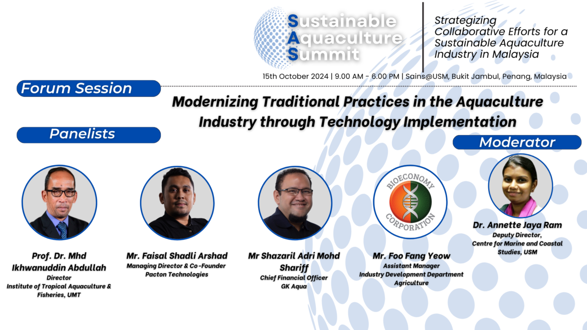 Announcement of Forum Session Panellists at the Sustainable Aquaculture Summit (SAS) 2024