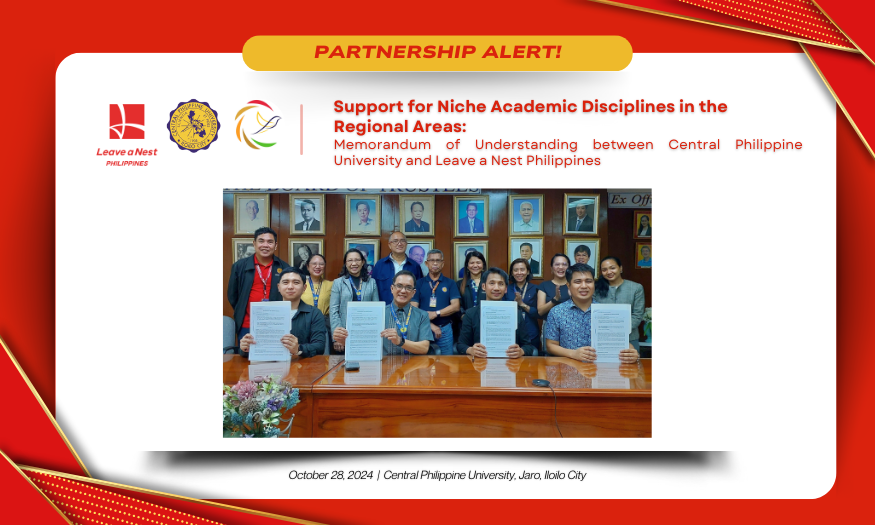 Support for Niche Academic Disciplines in the Regional Areas: Memorandum of Understanding between Central Philippine University and Leave a Nest Philippines