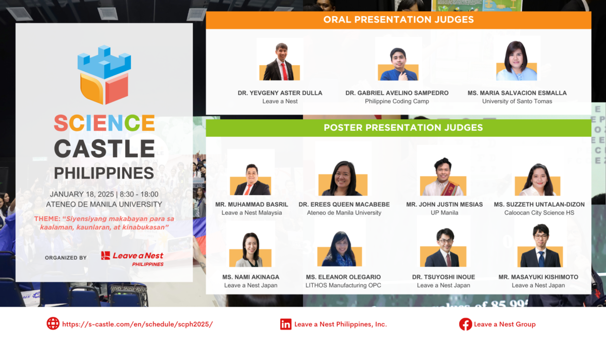 Announcing the Esteemed Panel of Judges for Science Castle Philippines 2025