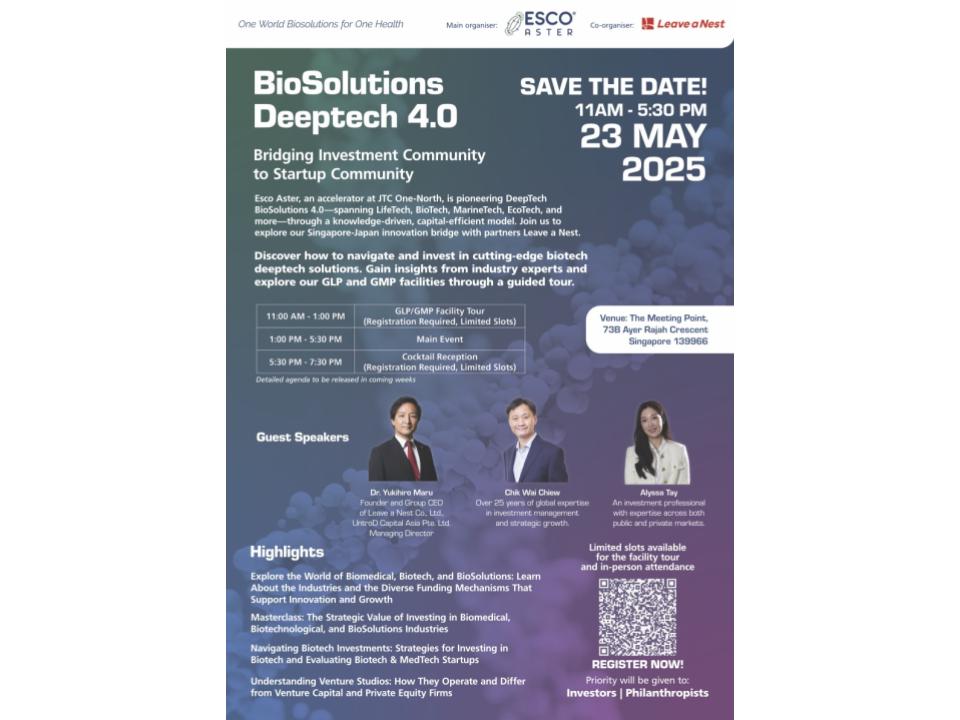 Leave a Nest Co-organizes BioSolutions Deeptech 4.0: Bridging Innovation Between Singapore and Japan