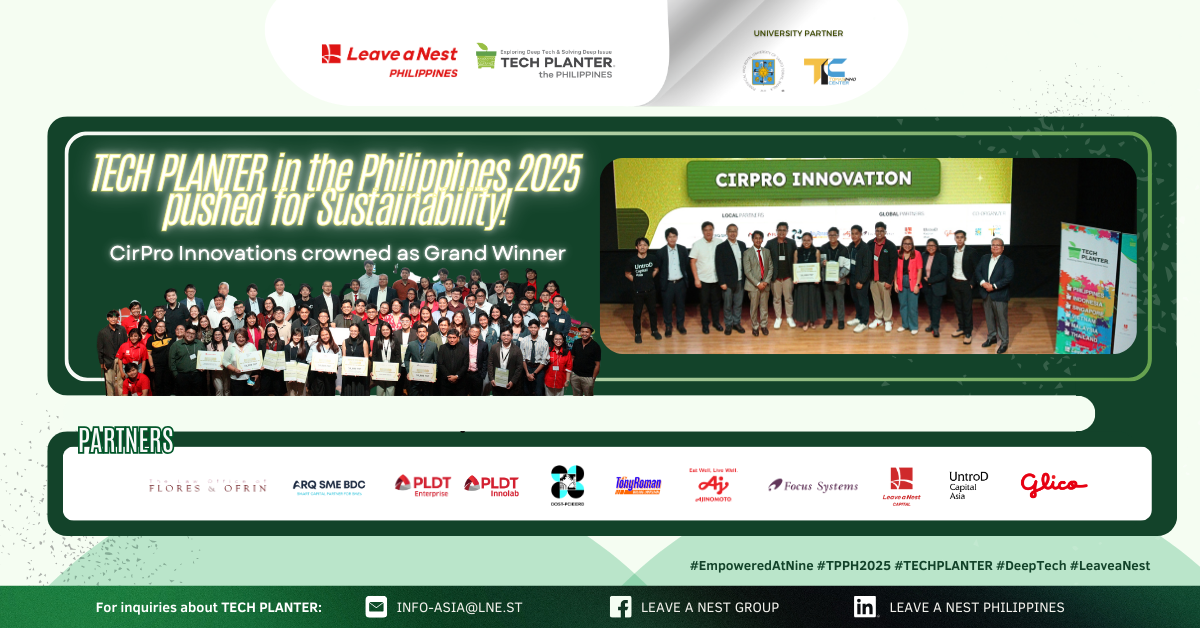 CirPro Innovations crowned as Grand Winner: TECH PLANTER in the Philippines 2025 pushed for Sustainability!