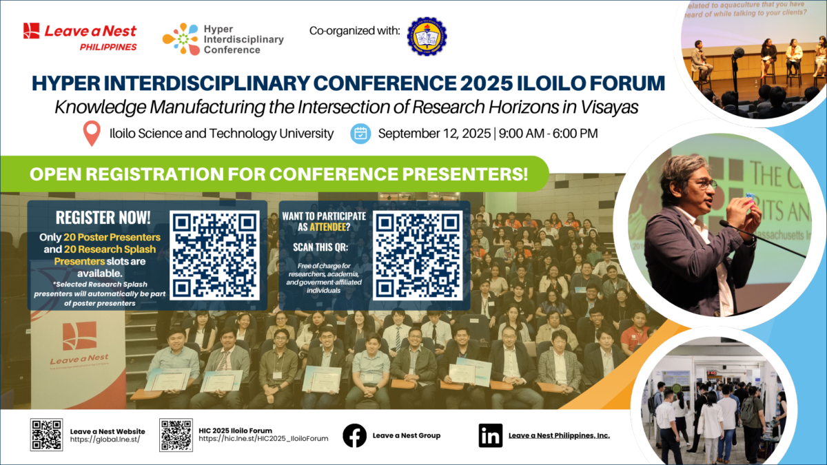 Pioneering Knowledge Manufacturing in the Visayas: 1st Ever Local Hyper Interdisciplinary Conference in the Philippines to Happen in Iloilo