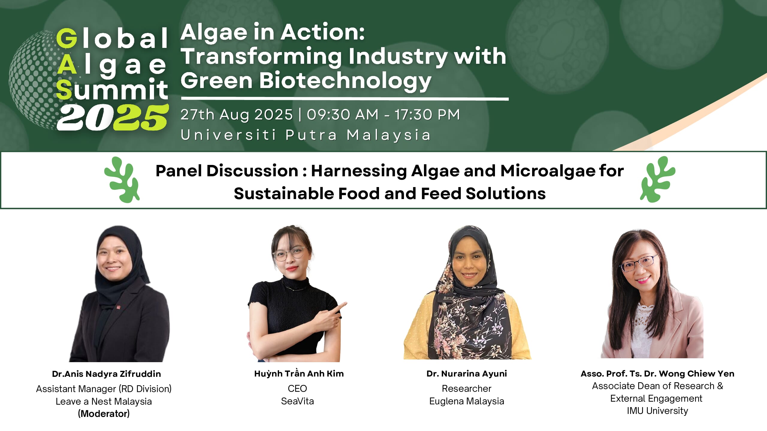 Global Algae Summit 2025 – Featured Panel Announcement