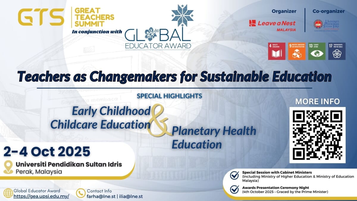 IMPORTANT ANNOUNCEMENT:Great Teacher Summit 2025 to be held in Conjunction with Global Educator Award | 2-4 October 2025