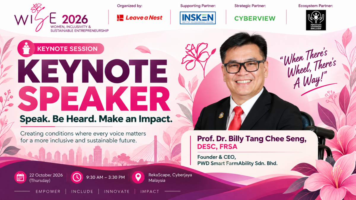 Social Innovator Prof. Dr. Billy Tang Announced as Keynote Speaker for WISE 2026: Driving Inclusive & Sustainable Entrepreneurship